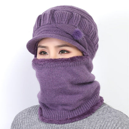 冬コーデにぴったり！マフラー一体型ニット帽